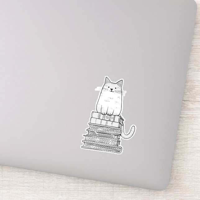 Sticker Kitten sur livres (Détail)