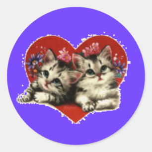 sticker kittens Valentine