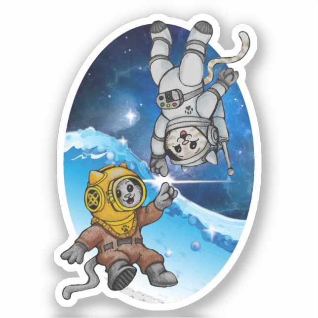 Sticker Kitties maritimes et spatiales - Avantages PACR (Recto)
