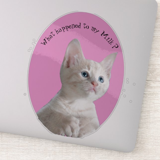 Sticker Kitty Ce qui est arrivé à mon lait (Détail)