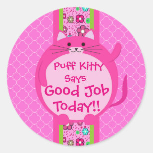 Sticker Kitty Pink Whimsical