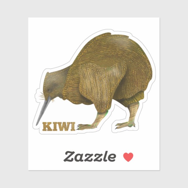 Sticker Kiwi N.Z. Bird (Feuille)