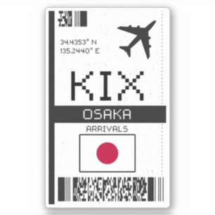 Sticker KIX Osaka Boarding Pass - Japon