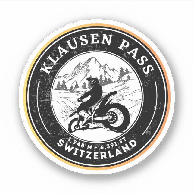 Sticker Klausen Pass VTT suisse (Devant)
