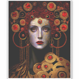 Sticker Klimt Inspirée Déesse Reine