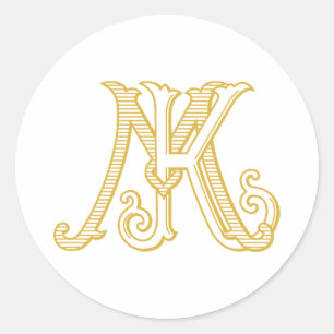 Sticker KM Monogramme ou MK Monogramme