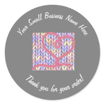 Sticker Knit Yarn Heart Merci pour petites entrepr