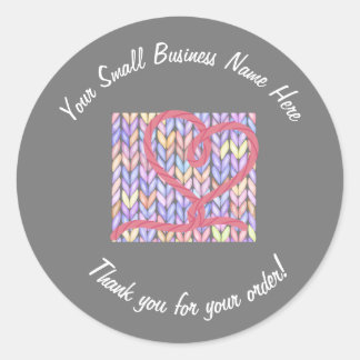 Sticker Knit Yarn Heart Merci pour petites entrepr
