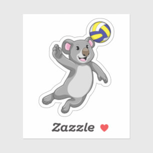 Sticker Koala comme joueur de volleyball avec volleyball