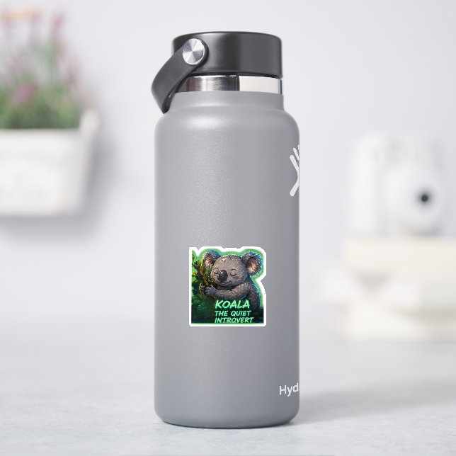 Sticker Koala L'Introverti Silencieux | Minimalisme Mignon (HydroFlask)