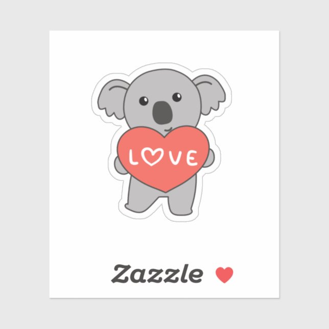 Sticker Koala Pour La Saint Valentin Des Animaux Sucrés Av (Feuille)