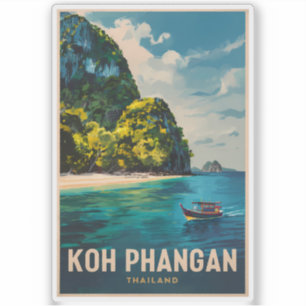 Sticker Koh Phangan Thaïlande Travel Art Vintage