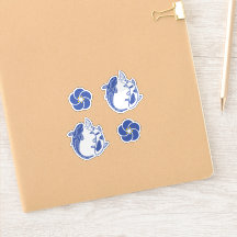 Koi Blossom Crest: Serene Blue Edition