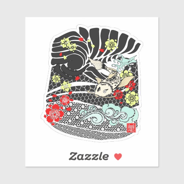 Sticker Koi Fish Tattoo (Feuille)