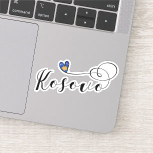 Sticker Kosovo Drapeau Coeur, I Love Kosovo, Kosovar