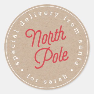 Sticker Kraft pour livraison spéciale du Pôle Nord