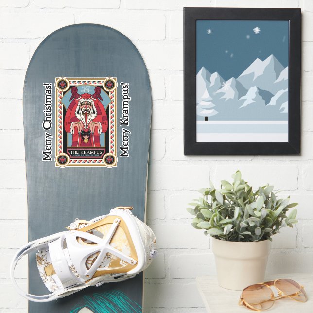 Sticker Krampus Vintage rétro & Ancien, Noël sombre (Snowboard)