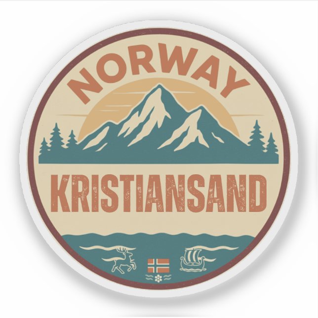 Sticker Kristiansand, Norvège Norvège (Devant)