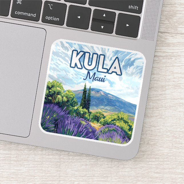 Sticker Kula Maui Haleakala Hawaii Lavender Retro (Détail)
