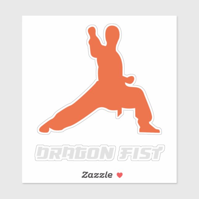 Sticker Kung Fu Dragon Fist Martial Arts (Feuille)