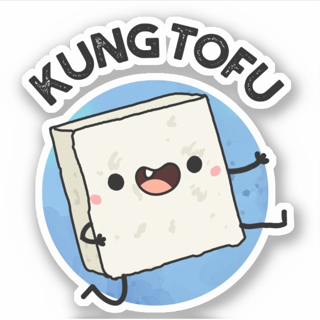 Sticker Kung Tofu Funny Kungfu Tofu Pun (Devant)