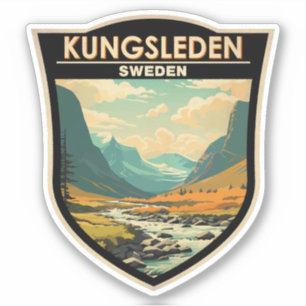 Sticker Kungsleden Suède Travel Art Vintage