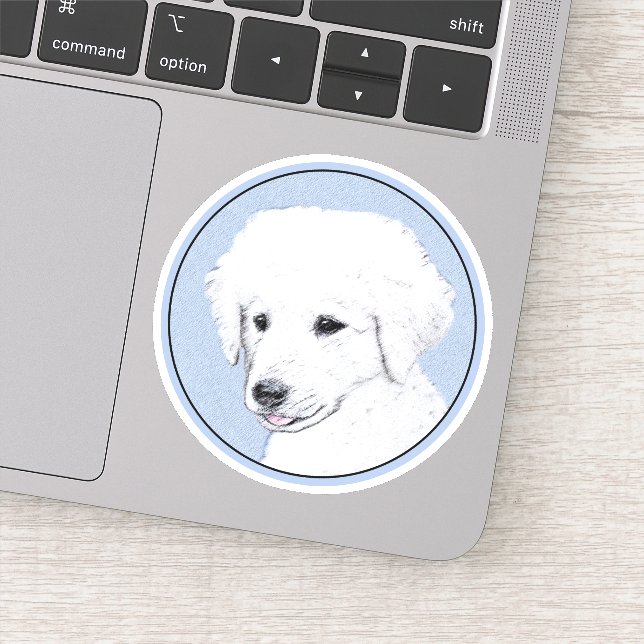 Sticker Kuvasz Peinture - Cute Original Chien Art (Détail)