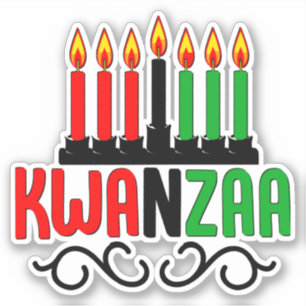Sticker Kwanzaa 7Bougies, Kiss Cut