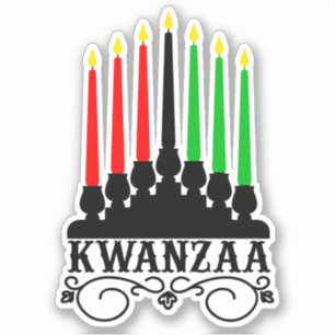 Sticker Kwanzaa Sept bougies Kiss Cut