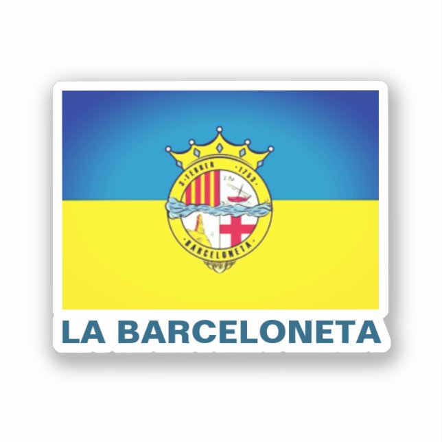Sticker La Barceloneta (drapeau, quartier à Barcelone) (Recto)