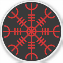 La barre d'Awe - Aegishjalmur (rouge sur noir)