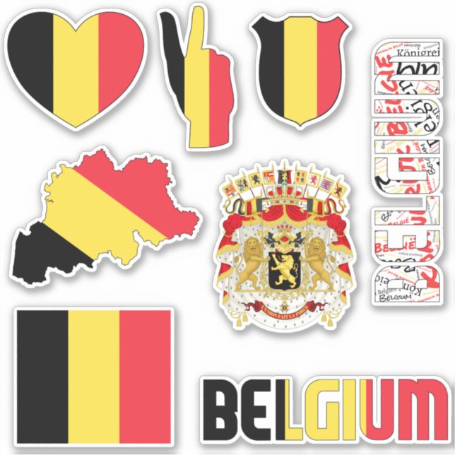 Sticker La Belgique Extraordinaire forme les symboles nati (Devant)