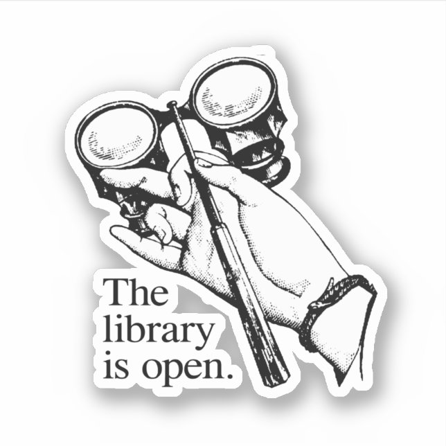 Sticker La bibliothèque est ouverte (Devant)