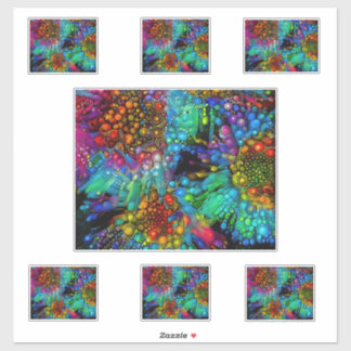 Sticker La bulle psychédélique éclate les marguerites Abst