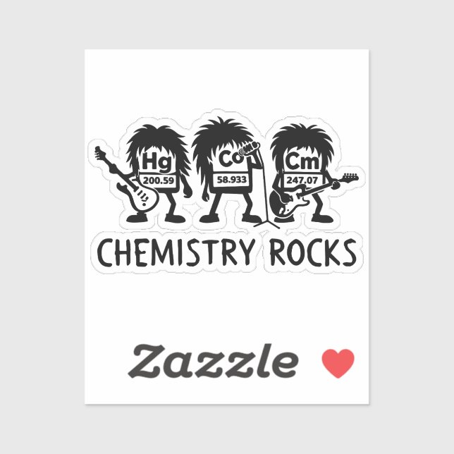 Sticker La chimie déchire le groupe de rock scientifique (Feuille)