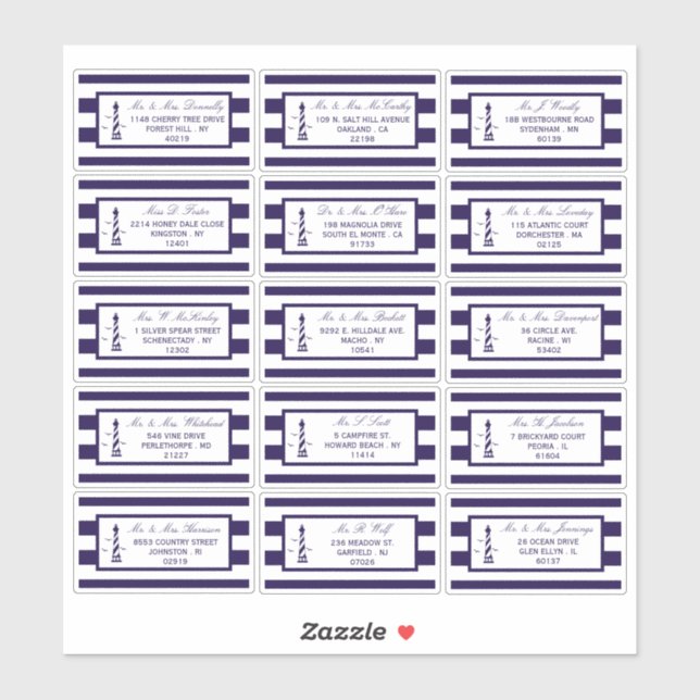 Sticker La collection de Mariages du phare nautique (Feuille)