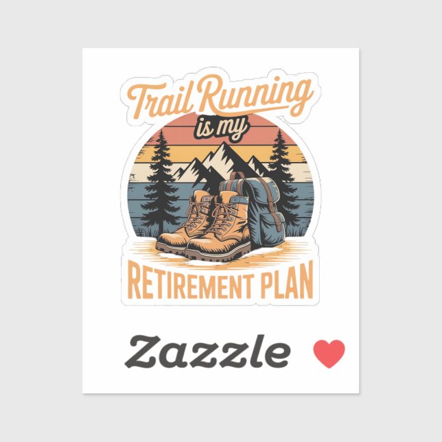 Sticker La course sur sentier est mon plan de retraite (Feuille)
