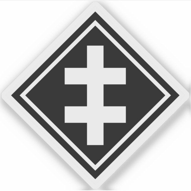 Sticker La Croix de Lorraine - v2 (blanc) (Devant)