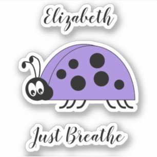 Sticker La dame bogue juste respirer anxiété citation nom