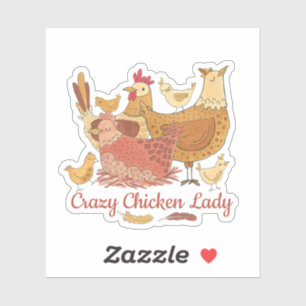 Sticker La dame folle du poulet