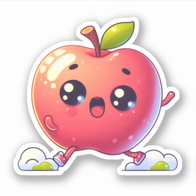 Sticker la danse de la pomme kawaii (Devant)
