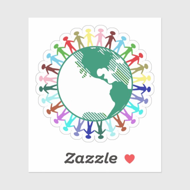 Sticker La diversité dans le monde (Feuille)