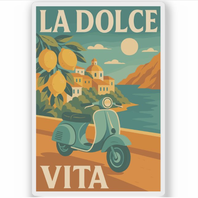 Sticker La Dolce Vita – Retro Italian Coast Travel (Devant)