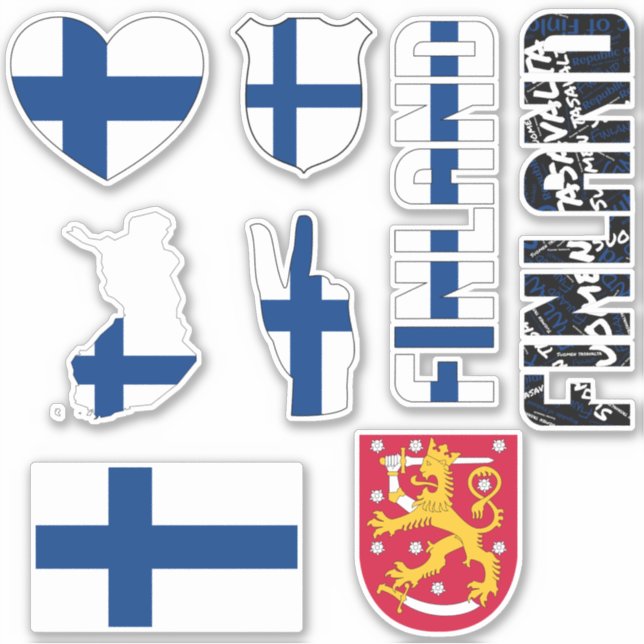 Sticker La Finlande Extraordinaire forme les symboles nati (Devant)