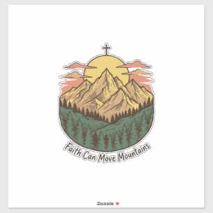 Sticker La foi peut déplacer les montagnes Vintage Mountai