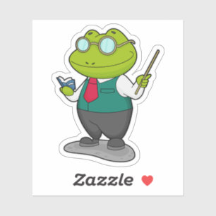 Sticker La grenouille comme enseignant avec livre