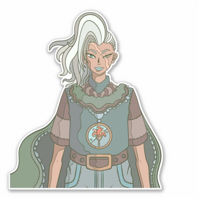 Sticker La guerrière féminine (Devant)