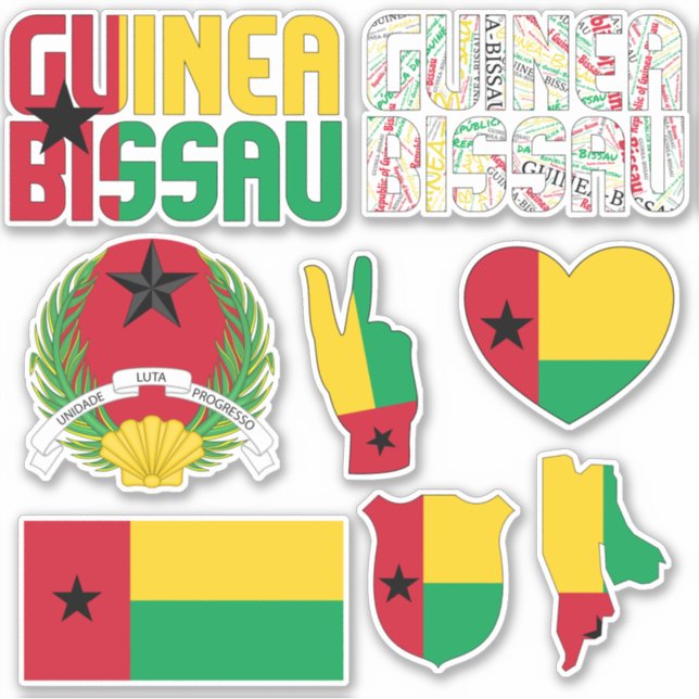 Sticker La Guinée-Bissau Extraordinaire forme des symboles (Devant)