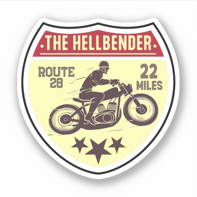 Sticker La Hellbender Route 28 Caroline du Nord moto (Devant)