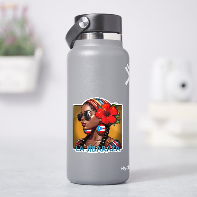 Sticker La Jíbaraza 4 – Puerto Rican Jíbara Art • Boricua  (HydroFlask)